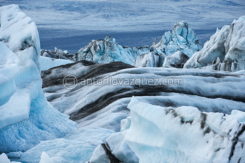 Icebergs en el lago del glaciar Jökulsárlon