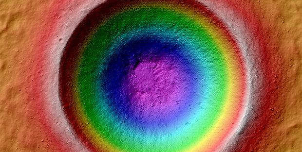 Imagen de Linné, un cráter de impacto de 2.2 km de diámetro