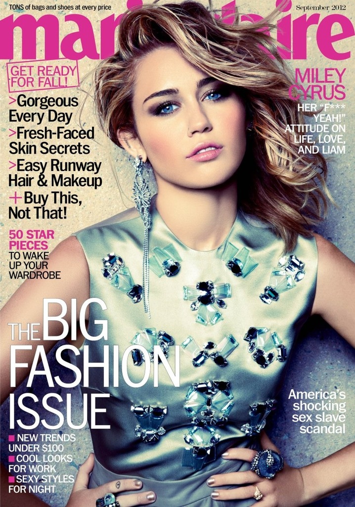 Miley Cyrus Marie Claire Us Cover 2012