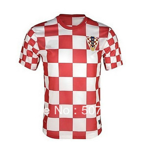 Top Thai Quality Soccer Jersey 13 14 2014 Brazil World Cup Soccer Uniforms Croatia Home With