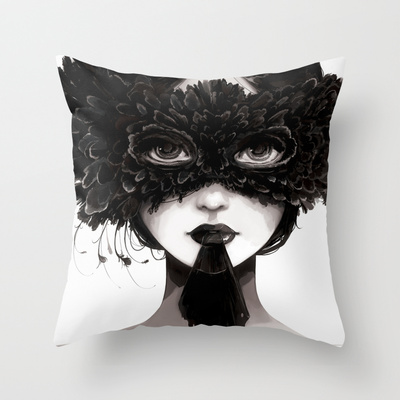 La veuve affamee Throw Pillow by Ludovic Jacqz