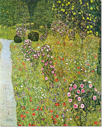 Symbolist Painting By Gustav Klimt Orchard With Roses